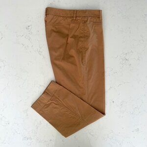 Olsen Europe Lisa Casual Mid Rise Cotton Cuffed Pants Carmel Tan Sz 6